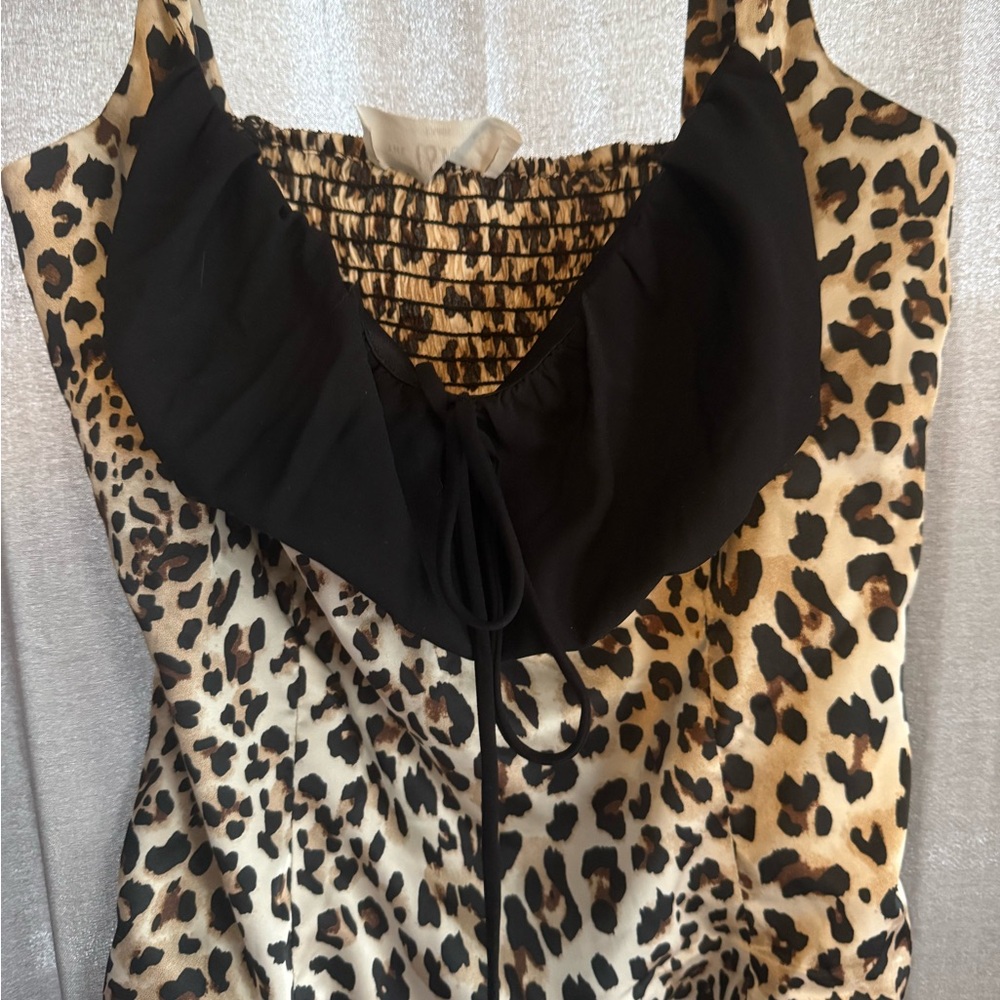 ISH Leopard Print Top with Black Accent